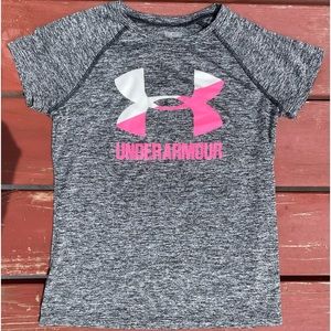 Girl’s youth medium heather grey Under Armour shirt